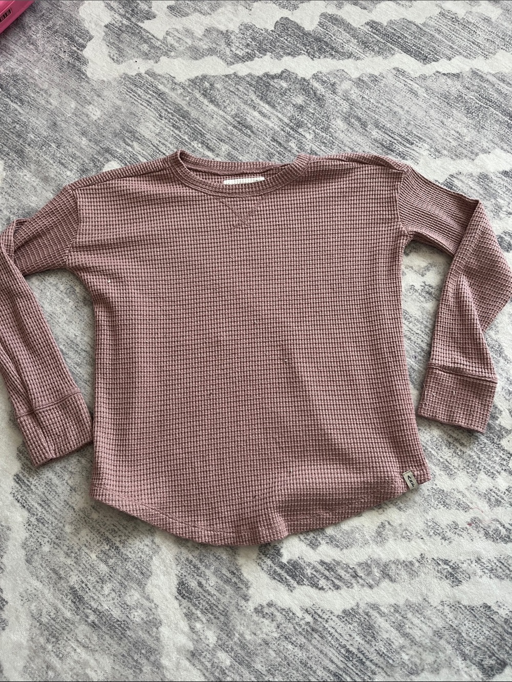abercrombie kids dusty mauve waffle knit top